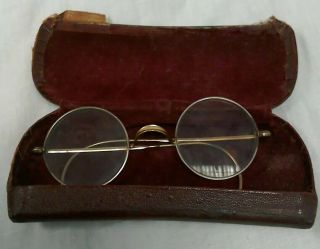Antique Eyeglasses With Hardcase 10K Gold - plated Frames 5