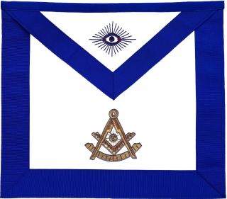 Masonic Blue Lodge Past Master Apron Golden Bullion Hand Embroidered (ma - 065 - V)