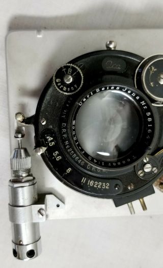 Antique Vtg Carl Zeiss Jena Tessar 1:45 f=1 3,  5 cm Camera Lens 1914 Patent Dates 3