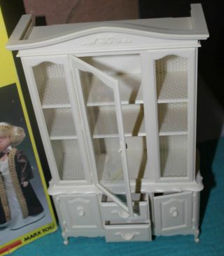 Vintage Marx Sindy Dining Room Table and Cabinet Set,  Accessories with Boxes 4