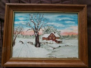 Vintage Landscape Oil Painting,  Signed And Framed.  8 " X 6 " With Frame