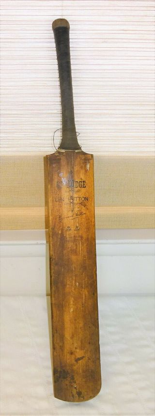 Antique Gradidge Cricket Bat Leonard Hutton Fascimile 1930 - 40s