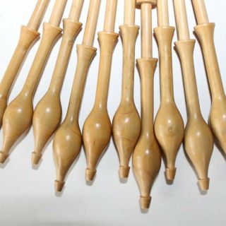 Vintage 10 Pc Of French Wooden Lacemaking Bobbins For Lace (5)