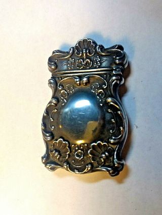 antique Art Nouveau sterling silver Vesta match safe No Mono monogram 2