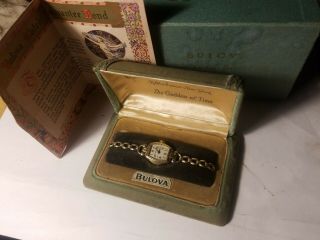 Vintage Bulova 10k R.  G.  P Ladies Wrist Watch 17 Jewel Parts