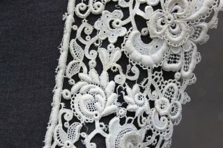 Beauty Victorian Edwardian Vintage Antique Large Heavy Lace Collar Details Decor