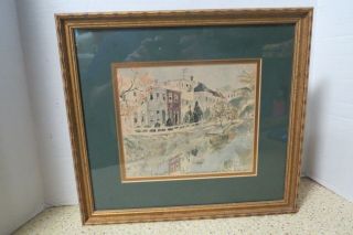 Vintage Framed Print C&o Canal Mirrors The City Of The Past 13.  5 " L X 12.  5 " Tall