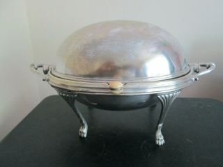 Antique Walker & Hall Silver Plated Bacon / Breakfast Dish With Revolving Cover