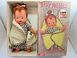 Vintage 1963 Ideal Flintstones Baby Pebbles Doll 1960 