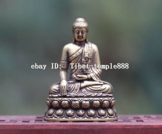 4.  5 Cm Chinese Pure Bronze Gautama Sakyamuni Shakyamuni Tathagata Buddha Statue