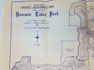 Vintage Map of Yosemite Lakes Park 1974 Oakhurst California 2 ' x 3 ' Boyle 2