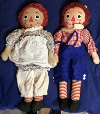 Vintage Knickerbocker Raggedy Ann And Andy 30 " Pair