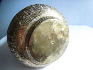 Antique/Vintage Colonial Indian Brass Vase Good Quality Large & Heavy 3