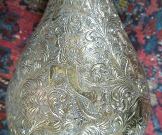 Antique/Vintage Colonial Indian Brass Vase Good Quality Large & Heavy 8