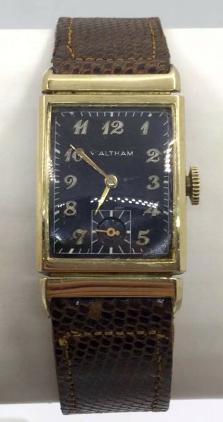 Vintage Waltham Mens Wrist Watch - Black Dial (w259)