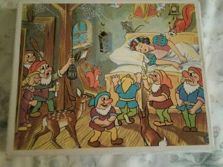 Antique Snow White And The Seven Dwarfs Disney Puzzle Blocks