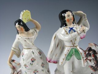 Antique 19th Century Staffordshire Figurines Man and Woman with Goats 3