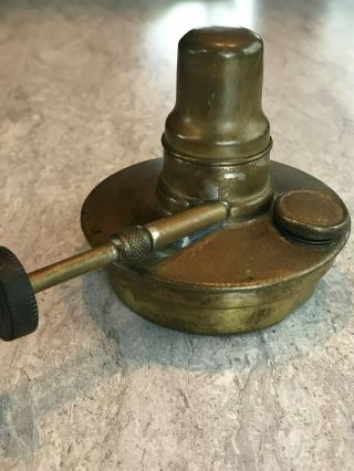 Antique Vintage Copper Oil Lamp Base Burner Sternau Sterno Knob Cap Pat 1903