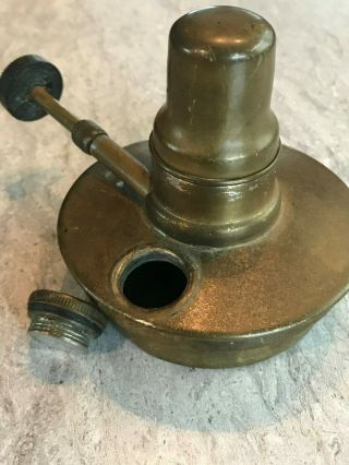 Antique Vintage Copper Oil Lamp Base Burner Sternau Sterno Knob Cap Pat 1903 2