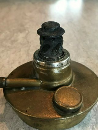 Antique Vintage Copper Oil Lamp Base Burner Sternau Sterno Knob Cap Pat 1903 3