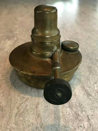 Antique Vintage Copper Oil Lamp Base Burner Sternau Sterno Knob Cap Pat 1903 5