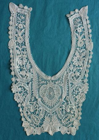 Antique Duchess and point de gaze lace dress yoke / collar 2