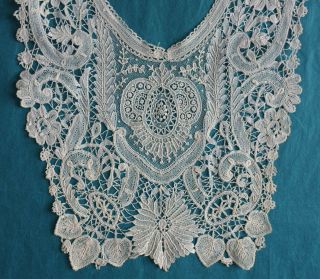 Antique Duchess and point de gaze lace dress yoke / collar 3