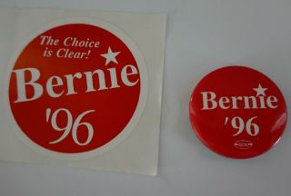 Bernie Sanders For Congress Political Button Pin And Sticker 1996