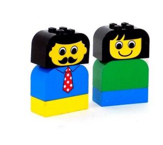 Lego Vintage Curved Block Figures Woman And A Man
