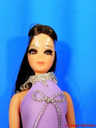 Topper Dawn Angie Doll W/purple Dress Near Vintage 1970 