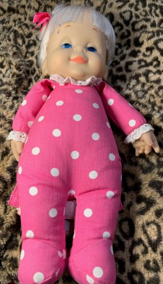 Vintage 1984 Collectible Mattel Drowsy Doll Pink W/white Polka Dot