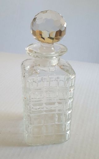 Vintage Cut Glass Liquor Bottle W/ Stopper 9 " Deco Design L@@k