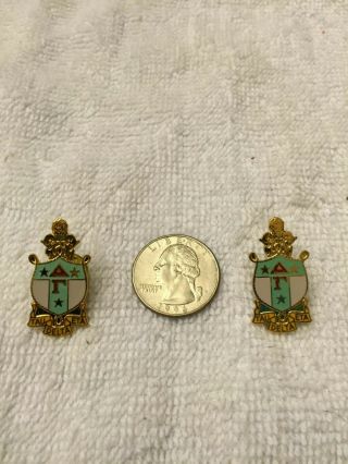 Set Of 2 Delta Gamma Lapel Pins Gold Plated Butterfly Clutch Back Rare