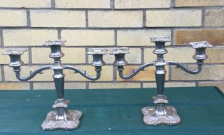 Vintage Silver Plated Decorative Candle Holders 2