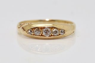 A Antique Edwardian 18ct Yellow Gold 0.  14ct Diamond Five Stone Ring