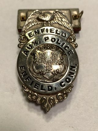 Vintage Obsolete Enfield,  Connecticut Aux.  Police Badge Pin 5a