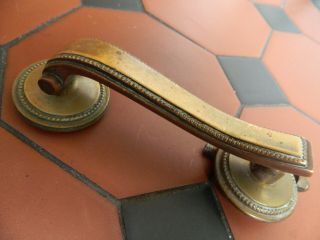 Antique Georgian Solid Bronze Scroll Door Knocker With Strike Plate 4