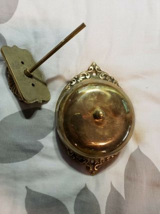 Victorian Mechanical Brass Twist Doorbell Ringer Vintage Antique