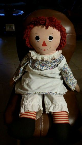 Vintage Raggedy Ann Doll By Knickerbocker Complete Outfit 24 Inch Doll Look