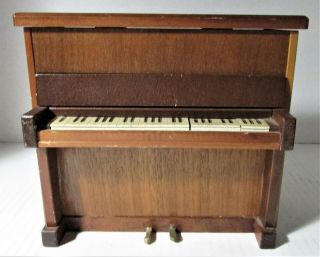 Antique Up - Right Piano Cigarette Dispenser / W Music Box