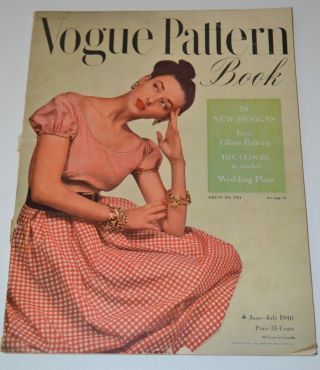 Vogue Pattern Book,  June - July 1946,  79 Designs,  Glove Pattern,  Vintage