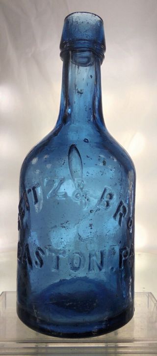 Seitz & Bro Easton Pennsylvania Antique Applied Top Squat Bottle Cornflower Blue