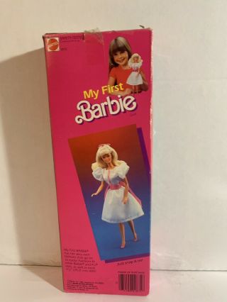 My First Barbie Doll 1875 Opened 1984 Mattel,  Inc. 2