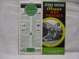 Antique 1939 John Deere Tractor Co Hay Presses Brochure