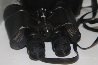 Antique Tasco Binocular 7x50 Light Weight Field View W/ Purple Velvet Lined Case