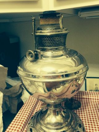 Antique B&H Nickel Lantern/Oil Lamp made in 1895 4