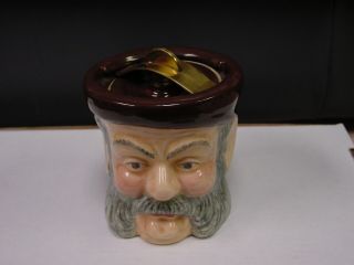 Antique English Majolica Tobacco Jar " Sir John Falstaff " Ceramic