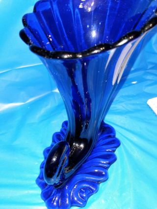 Antique Heisey Stiegel Blue (Cobalt Blue) Cornucopia Horn Of Plenty Large 4