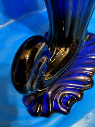 Antique Heisey Stiegel Blue (Cobalt Blue) Cornucopia Horn Of Plenty Large 7
