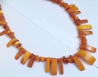 Natural Old Antique Butterscotch Egg Yolk Baltic Amber Necklace 41,  87 Grams.